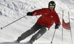 Michael Schumacher skiing