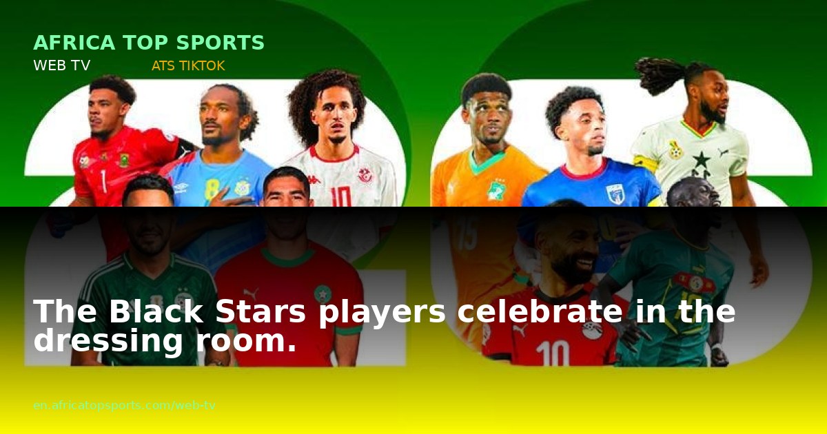 The Black Stars players celebrate in the dressing room.