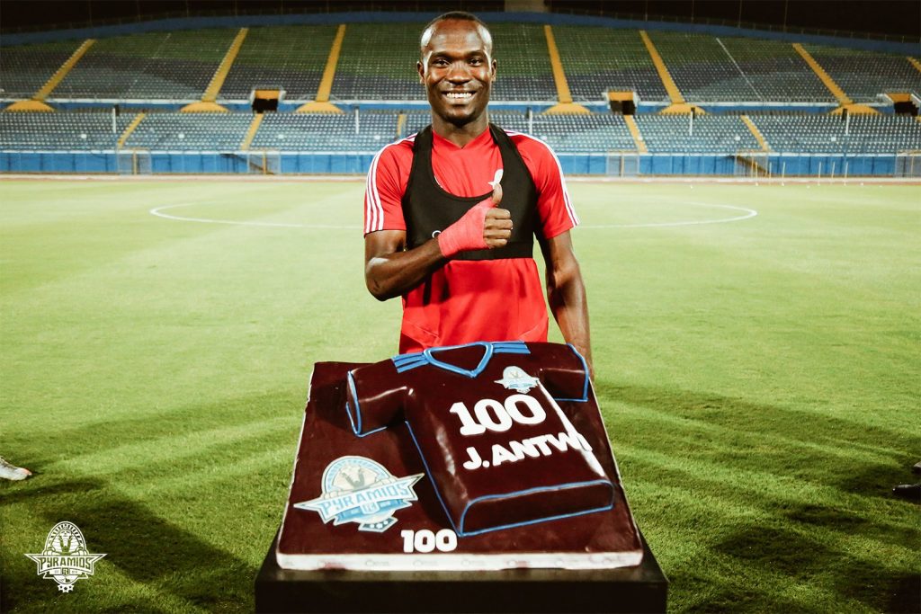 Antwi was presented this gift by Pyramids during Sunday training session.