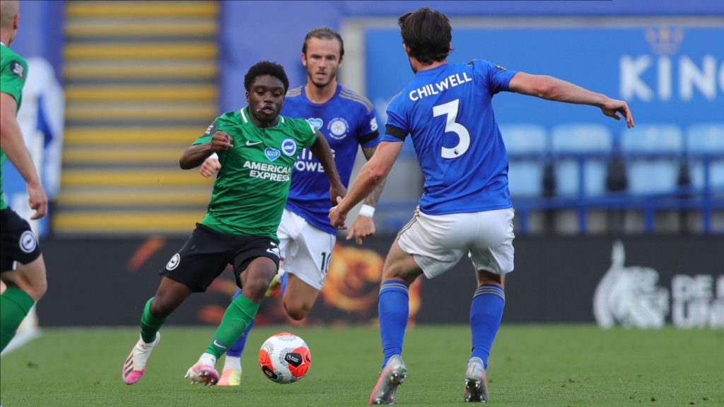 Tariq Lamptey in action against Leicester City.