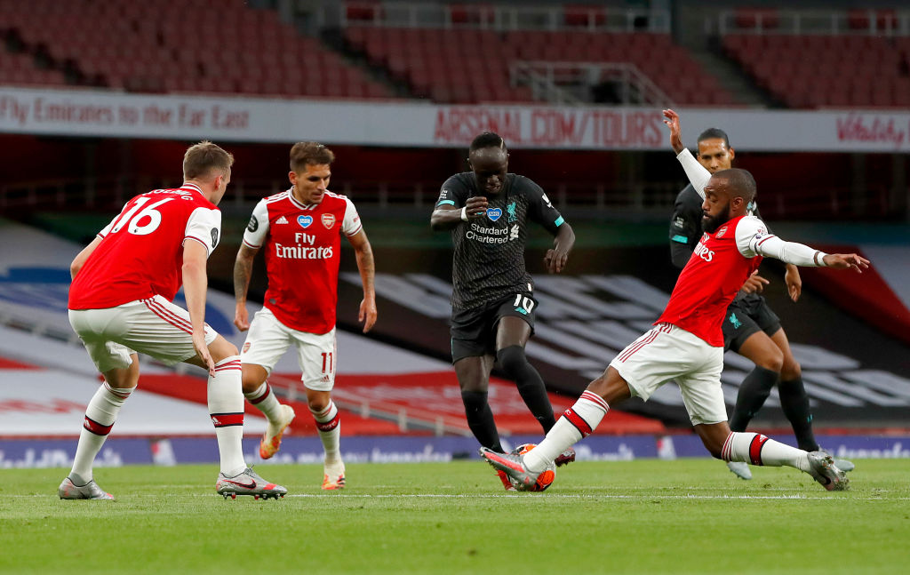 Sadio Mane in action during a Liverpool-Arsenal clash (Photo by Paul Childs/Pool via Getty Images)