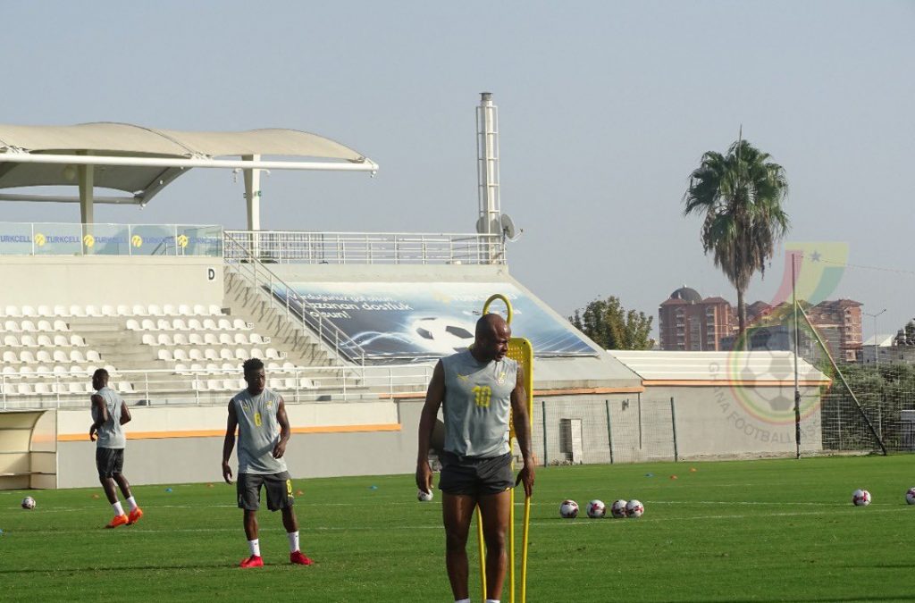 Swansea City striker Andre Ayew during Black Stars training session. Credit : GFA