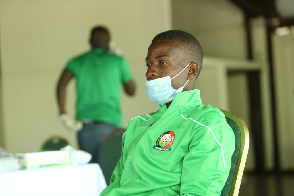 A picture of local Harambee Stars during the PCR tests.