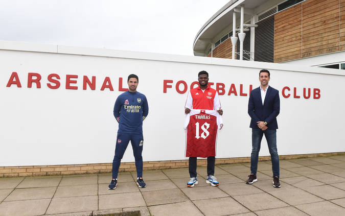 Thomas Partey at Arsenal Armoury. (Photo by Stuart MacFarlane/Arsenal FC via Getty Images)