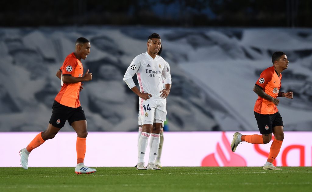 Casemiro deflected in seeing Shakhtar Donetsk's display at Alfredo Di Stefano.