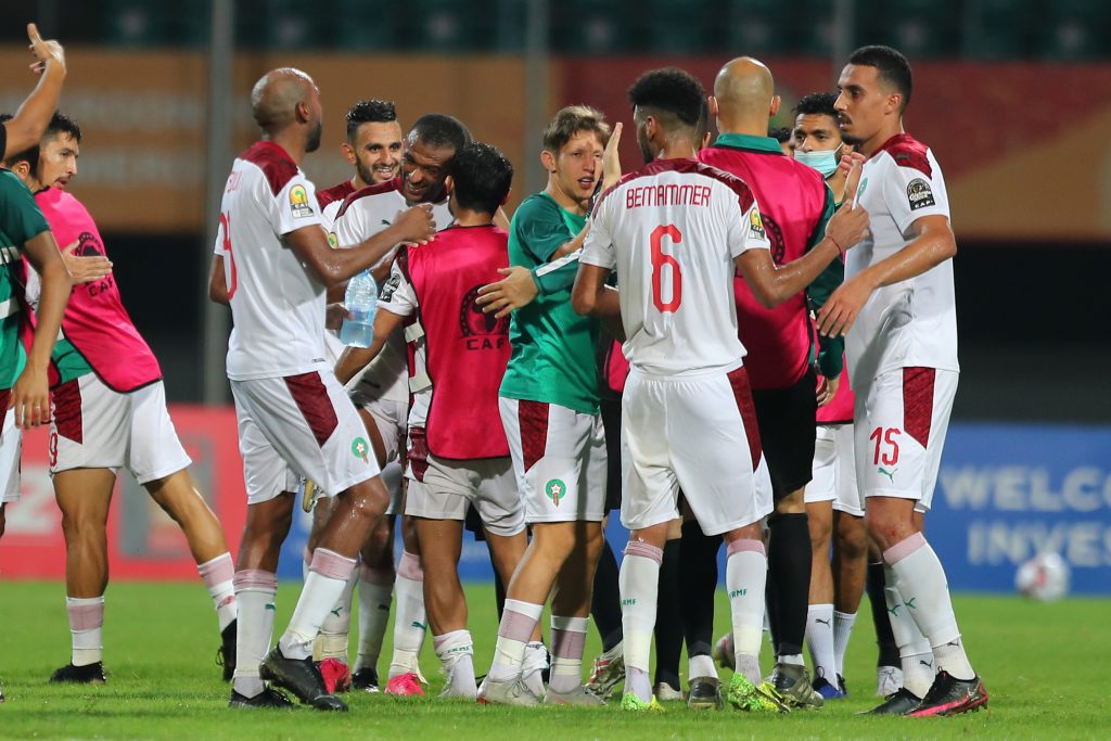 Houcine Ammouta and his men celebrating.