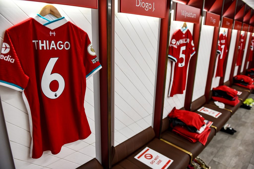 Inside Liverpool's locker room.