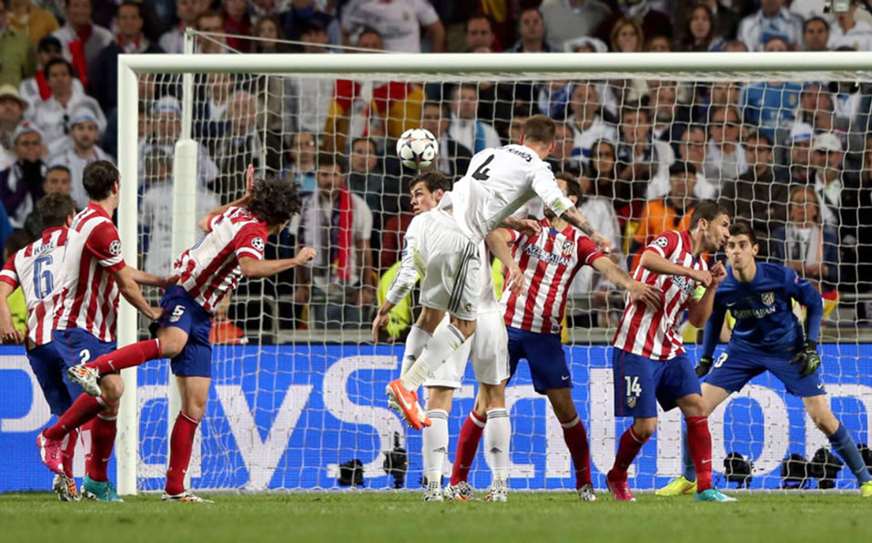 Sergio Ramos' header which gave the Decima to Real Madrid in 2014 UCL final against Atletico.