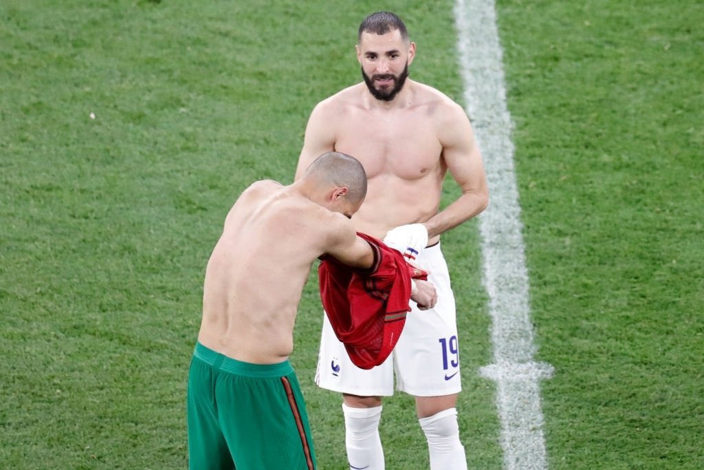 Benzema swapped jersey with Pepe, a former Real Madrid teammate at full-time.