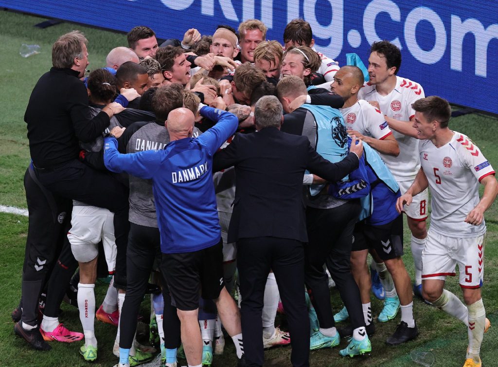 Denmark team celebrating.