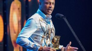Andre Ayew reacts to his Ghana Footballer of the Year Award