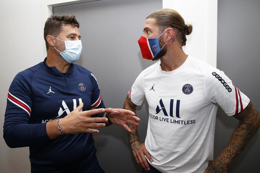 Sergio Ramos met his new boss Mauricio Pochettino.