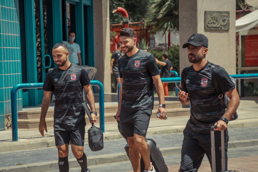 Mohamed Magdy Afsha (left) and some teammates.