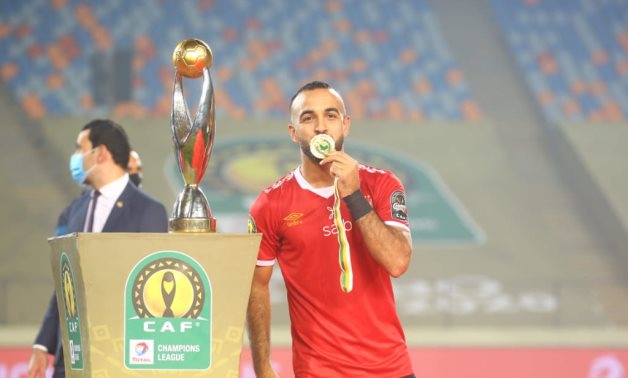 Mohamed Magdy Afsha with CAF Champions League's gold medal.