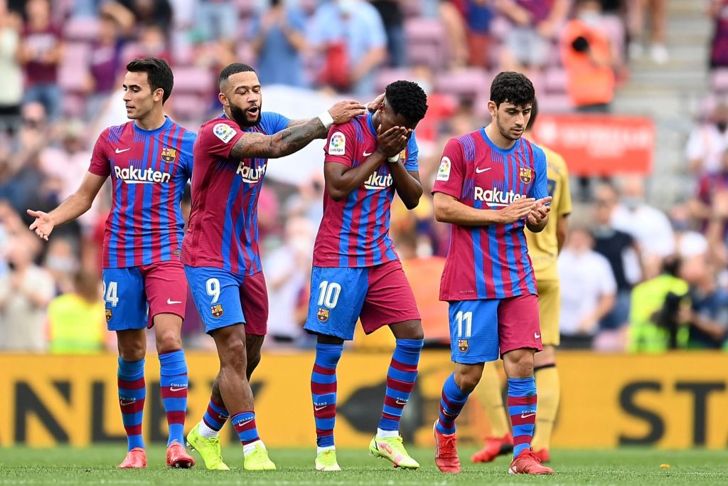 Ansu Fati crying after his goal vs Levante.