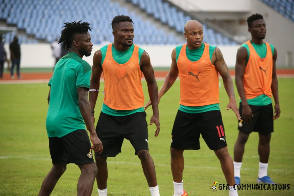 Ghana Black Stars during their final training session ahead of Ethiopia clash.