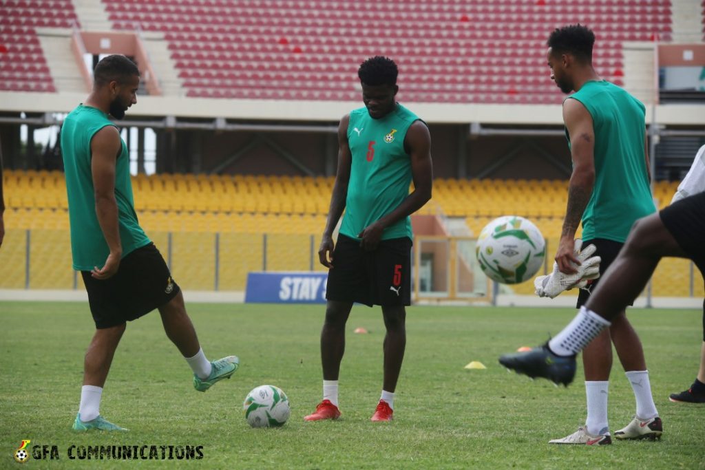 Thomas Partey and teammates preparing the return leg vs Zimbabwe.