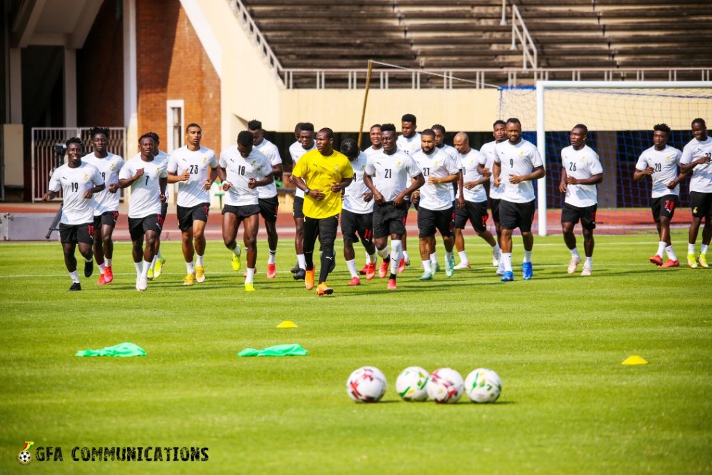 Black Stars last training session ahead of this afternoon's clash vs Warriors.