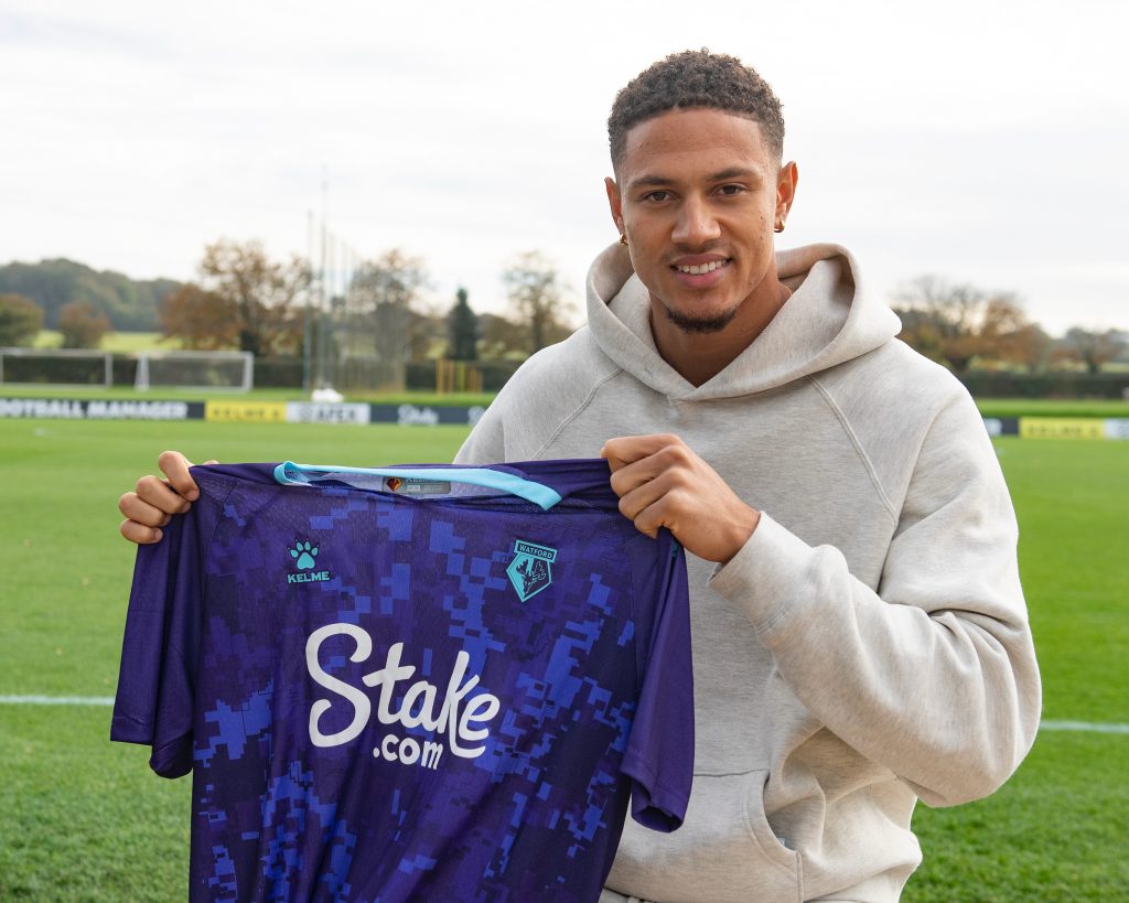 Maduka Okoye with Watford jersey.