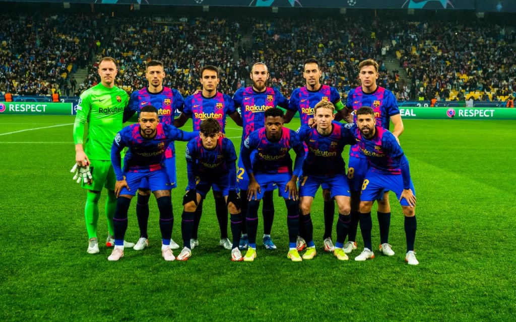 Barcelona squad that started the game vs Kyiv.