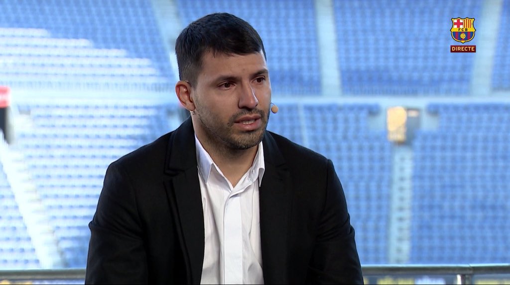 Sergio Aguero couldn't hold his tears during the announcement.