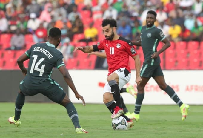 Mohamed Salah in action during Egypt's 1-0 loss to Nigeria.