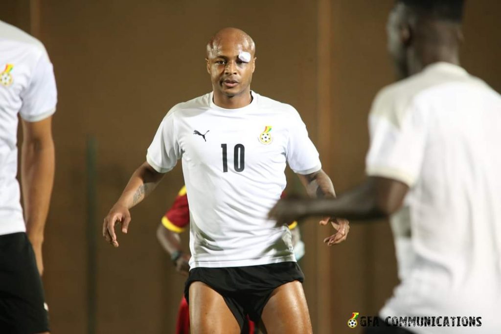 Andre Ayew during Black Stars last training session on Thursday.