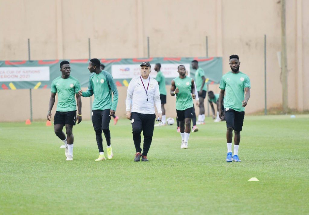 Senegal players during their last training session ahead of Burkina Faso game.