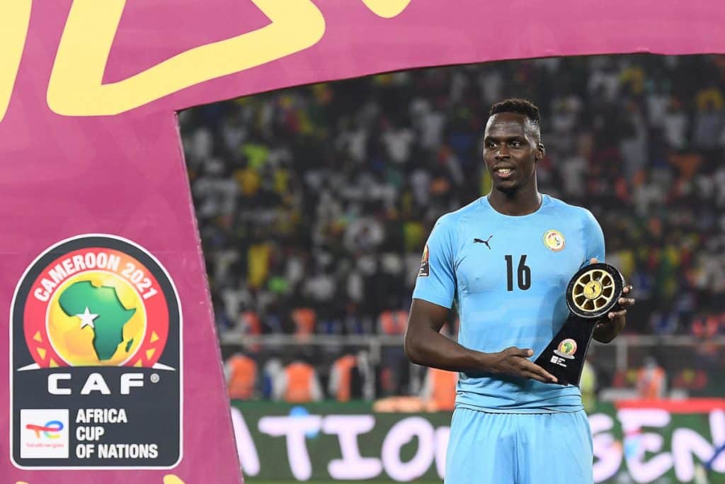 Edouard Mendy with AFCON 2021 Best Goalkeeper Award.