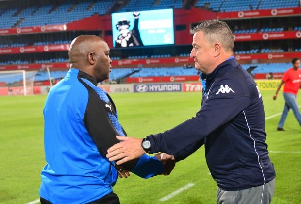 Pitso Mosimane and Gavin Hunt in he PSL few years ago.