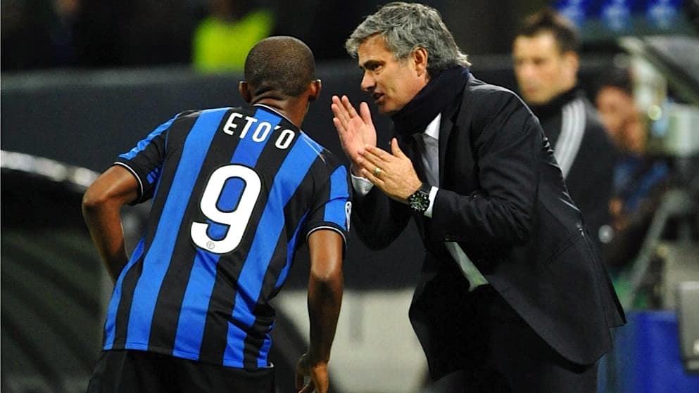 Mourinho and Samuel Eto'o