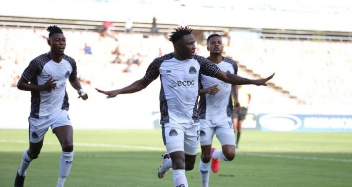 TP Mazembe players celebrating against RS Berkane.