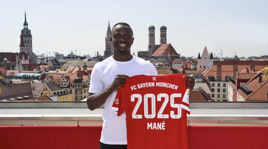 Sadio Mane signs a three-year deal with Bayern Munich.