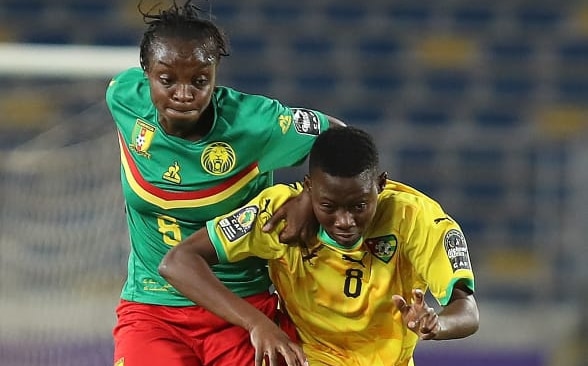 Togo midfielder Odette Gnintegma in action vs Cameroon.