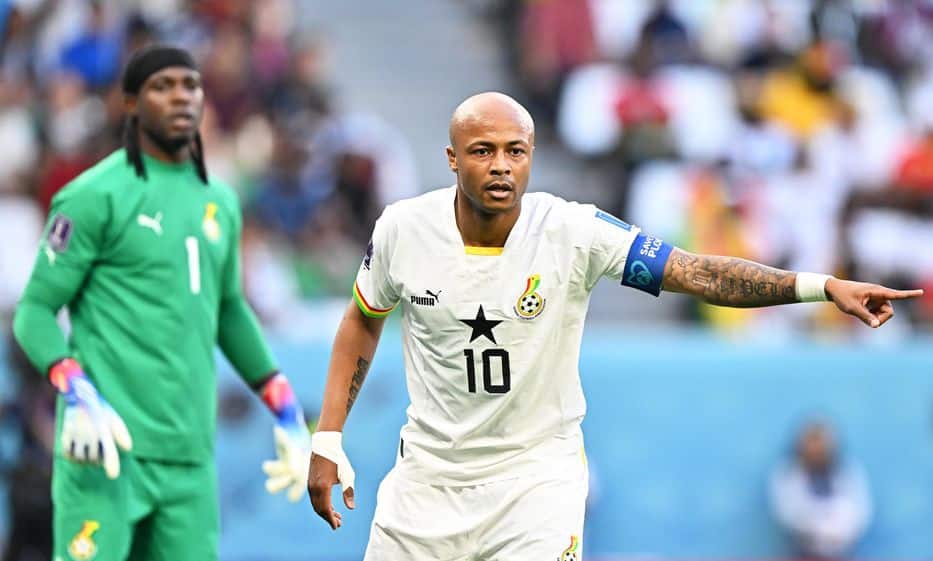 Andre Ayew in action during the World Cup in Qatar.