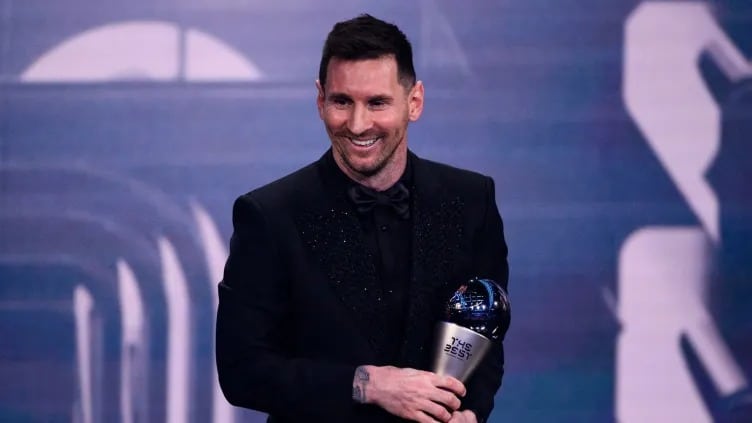 Lionel Messi all smiles after winning his 7th The Best FIFA Award.