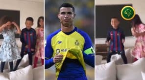 Cristiano Ronaldo son is a Barcelona fan - Watch video
