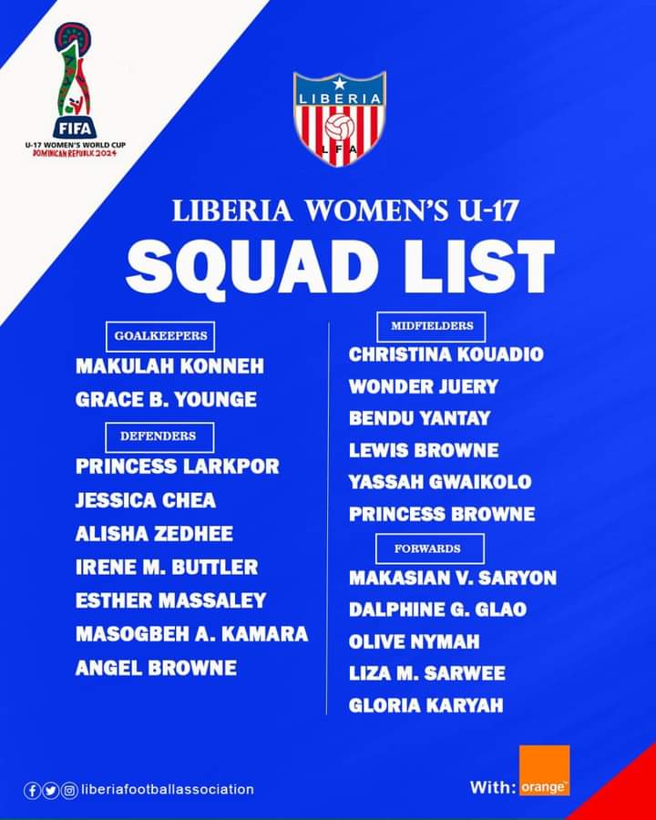 Liberia coach Manubah name final squad for U17 Senegal clash - Africa ...