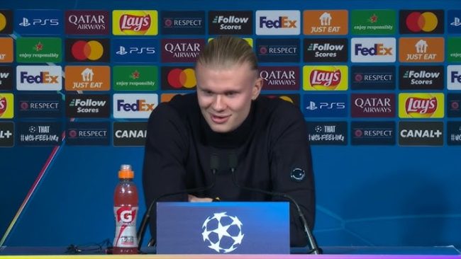 UCL : Erling Haaland comments on Luis Enrique's no-striker approach