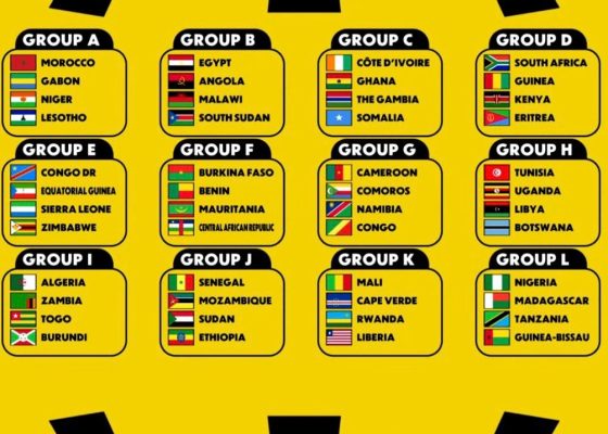 AFCON 2027 Qualifier: Super Eagles Draw Madagascar, Tanzania, Guinea-Bissau in Group L