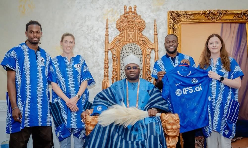 Chelsea Delegation, Victor Moses Visit Elegushi Palace in Lagos