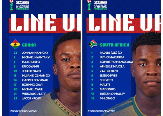 AFCON U-17: Ghana and South Africa Name Strong Starting XIs