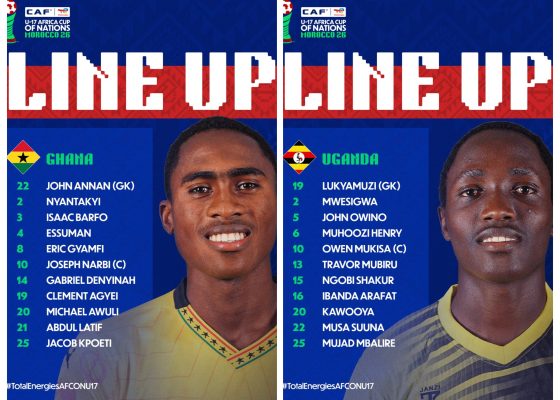 AFCON U-17: Ghana and Uganda Confirm Starting XIs for Crucial World Cup Playoff Clash