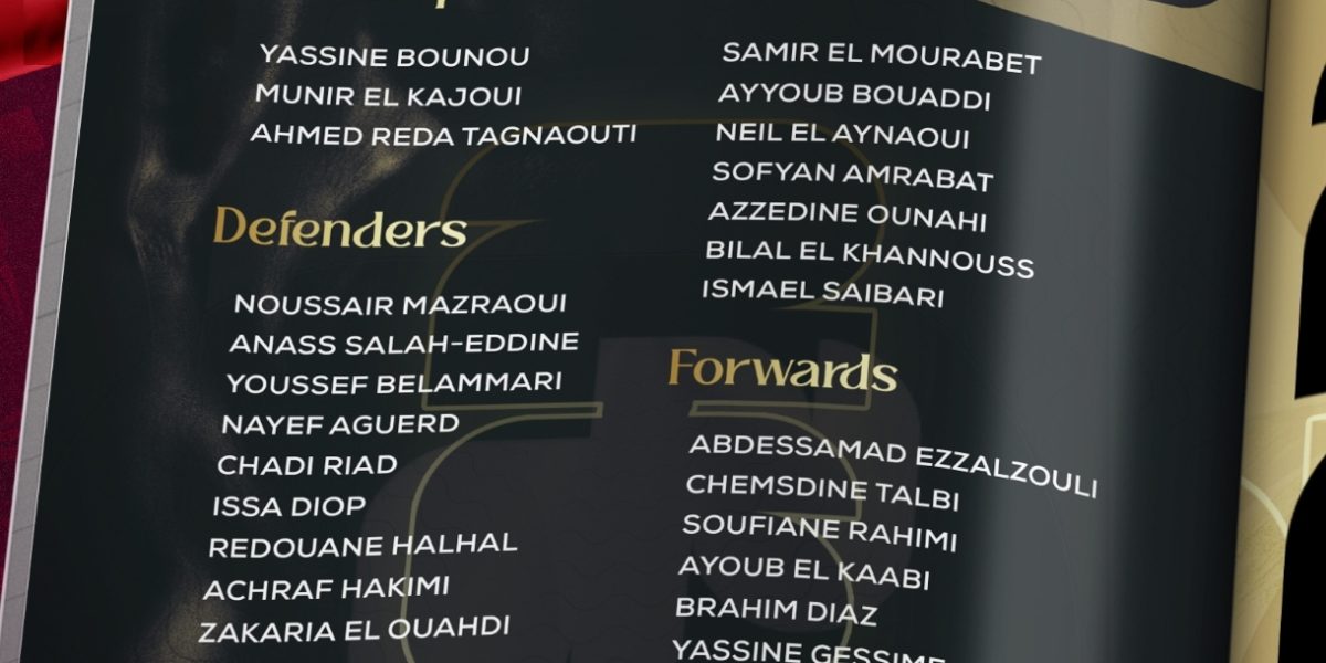 Morocco Confirm Final 26-Man Squad for 2026 FIFA World Cup