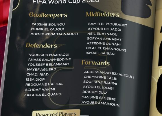 Morocco Confirm Final 26-Man Squad for 2026 FIFA World Cup