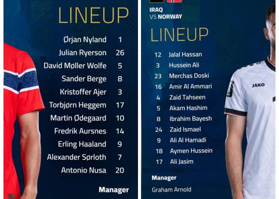2026 FIFA WORLD CUP: Norway and Iraq confirmed lineup for Group I Clash