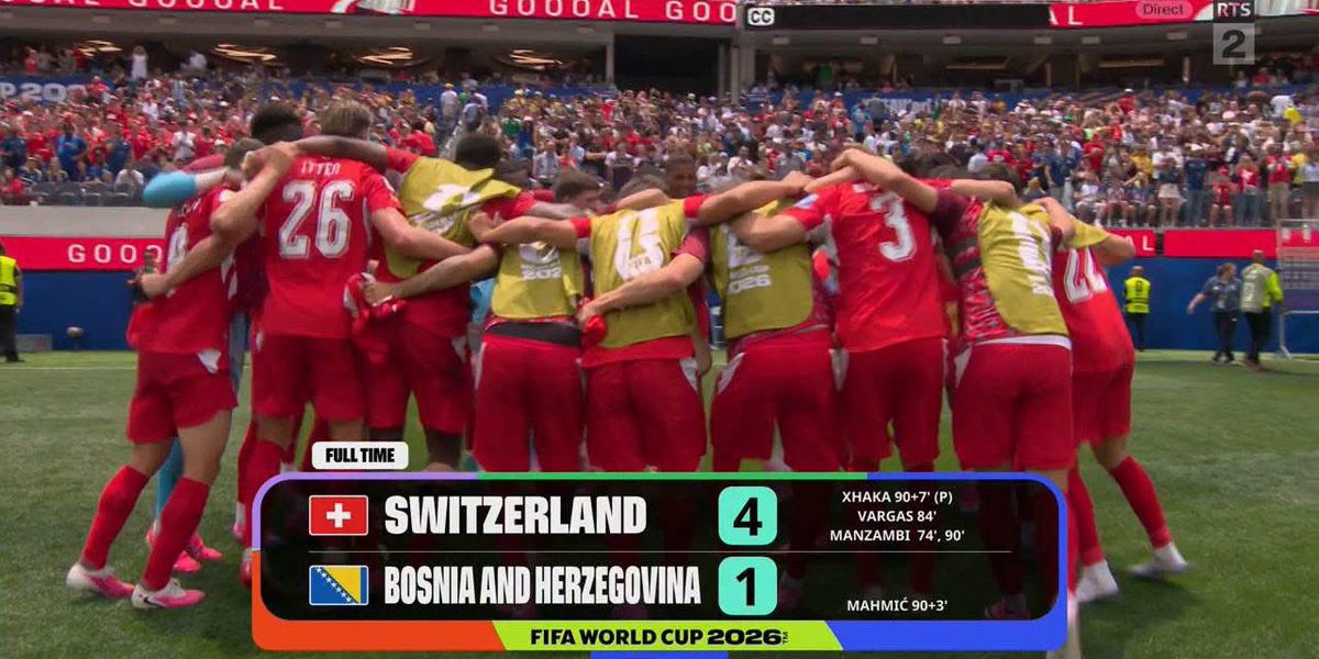 2026 FIFA WORLD CUP: Manzambi’s Brace Inspires Ruthless Switzerland to 4-1 Victory Over Bosnia & Herzegovina