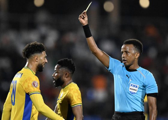Somali referee Omar Artan reacts after US expulsion