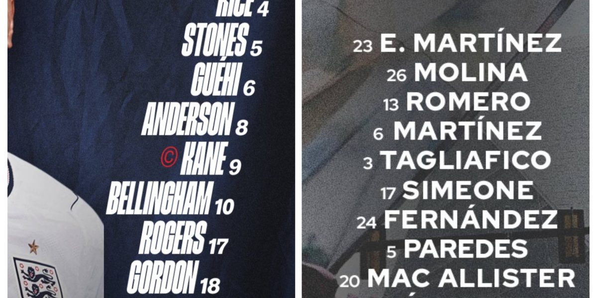 2026 FIFA WORLD CUP: England and Argentina confirmed lineup for Semi-Final Showdown