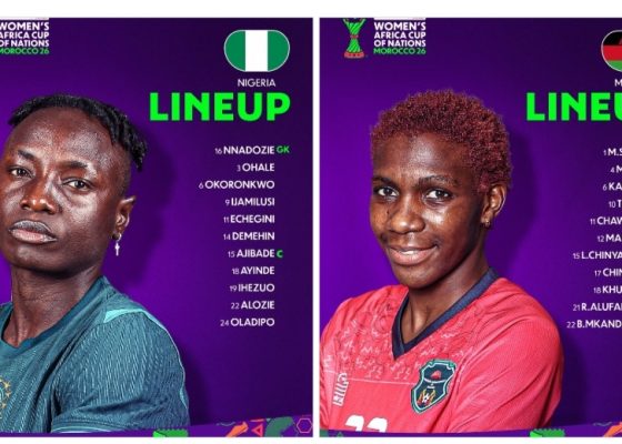 WAFCON 2026: Nigeria Vs Malawi Confirmed Line up